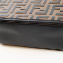 Fendi Mini Vitello Century 1974 Camera Bag FF Embossed Brown / Black