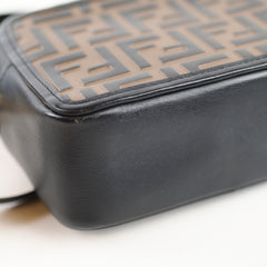 Fendi Mini Vitello Century 1974 Camera Bag FF Embossed Brown / Black
