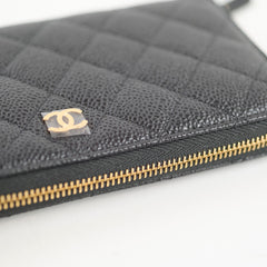Chanel Classic Long Zip Around wallet Caviar Black
