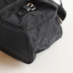 Prada Mini Nylon Chain Backpack Black