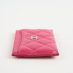 Chanel CC Quilted Lambskin Card Holder Pink