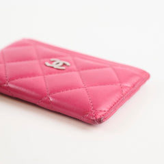 Chanel CC Quilted Lambskin Card Holder Pink