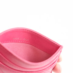 Chanel CC Quilted Lambskin Card Holder Pink