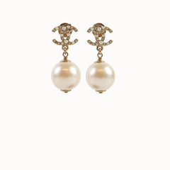 Chanel Chanel Pearl Drop Stud Earrings
