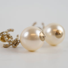 Chanel Chanel Pearl Drop Stud Earrings