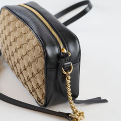 Gucci Medium Marmont Camera Bag GG Supreme Canvas Beige/Black