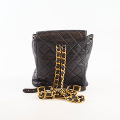 Chanel Duma Backpack 24K Gold Black Vintage