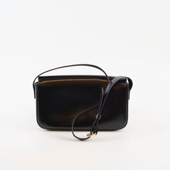 Celine Triomphe Shoulder Bag Leather Black