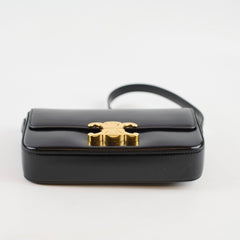Celine Triomphe Shoulder Bag Leather Black