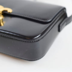 Celine Triomphe Shoulder Bag Leather Black