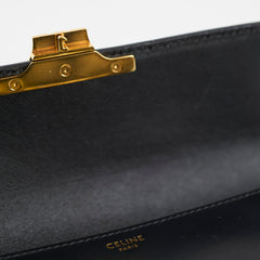 Celine Triomphe Shoulder Bag Leather Black