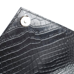 Saint Laurent Large Envelope Crocodile Embossed Leather Black