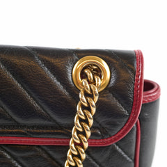 Gucci Gucci Medium GG Marmont Flap Chevron Navy/Red