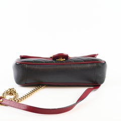 Gucci Gucci Medium GG Marmont Flap Chevron Navy/Red