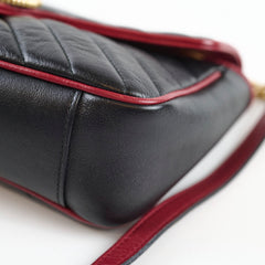 Gucci Gucci Medium GG Marmont Flap Chevron Navy/Red