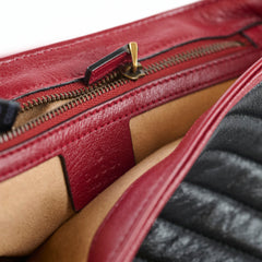 Gucci Gucci Medium GG Marmont Flap Chevron Navy/Red