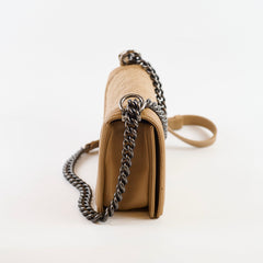 Chanel Old Medium Boy  Geometric Quilted Lambskin Beige