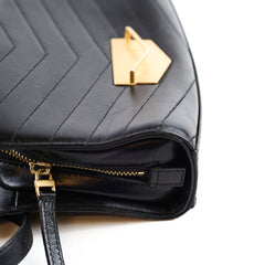 Chanel CC GHW Chevron Flap Calfskin Black