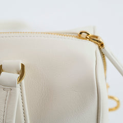 Prada Soft Grain Medium White Shoulder Bag