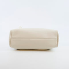 Prada Soft Grain Medium White Shoulder Bag