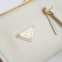 Prada Soft Grain Medium White Shoulder Bag