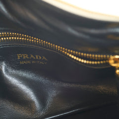 Prada Soft Grain Medium White Shoulder Bag