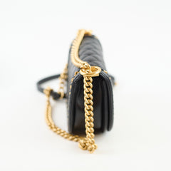 Chanel Half Moon Boy Bag Shiny Caviar Black (microchip)