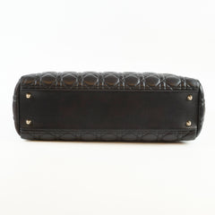 Christian Dior Large Cannage Tote Lambskin Black