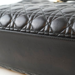 Christian Dior Large Cannage Tote Lambskin Black