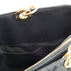 Christian Dior Large Cannage Tote Lambskin Black