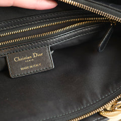 Christian Dior Large Cannage Tote Lambskin Black