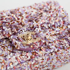Chanel Mini Sequin Flap Pink/Lavender/White - 2026 Spring Collection