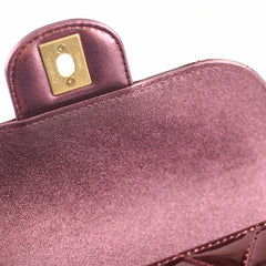 Chanel Mini Top Handle Metallic Mirror Flap Burgundy - 2025/26 FW