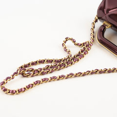 Chanel Mini Top Handle Metallic Mirror Flap Burgundy - 2025/26 FW