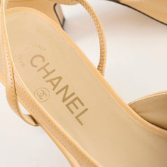 Chanel Two Tone Slingbacks Beige/Black Size 38