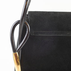 Gucci Vintage Nubuck Shoulder Bag Black