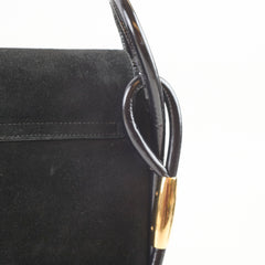 Gucci Vintage Nubuck Shoulder Bag Black
