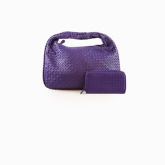 Bottega Veneta Intrecciato Purple Hobo with Wallet