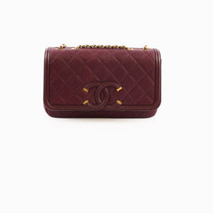 Chanel CC Filigree Flap Caviar Burgundy
