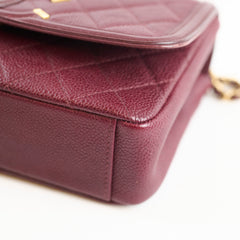 Chanel CC Filigree Flap Caviar Burgundy