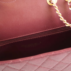 Chanel CC Filigree Flap Caviar Burgundy