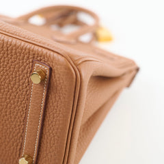 Hermes Birkin 25 Gold GHW Togo - Stamp Z