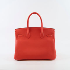 Hermes Birkin 30 Capucine X Stamp Togo Gold HW