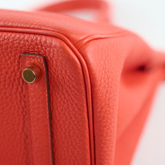 Hermes Birkin 30 Capucine X Stamp Togo Gold HW