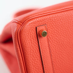 Hermes Birkin 30 Capucine X Stamp Togo Gold HW