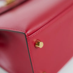 Hermes Kelly 25 Rouge Vif Tadelakt Y stamp