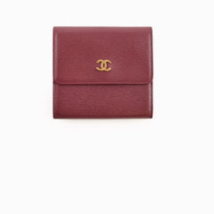Chanel Vintage Small Flap Wallet Burgundy