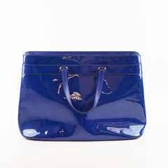 Gucci Bright Pit Tote Blue Patent