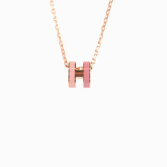 Hermes Mini Pop H Rose Pendant Necklace
