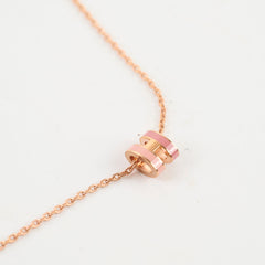Hermes Mini Pop H Rose Pendant Necklace